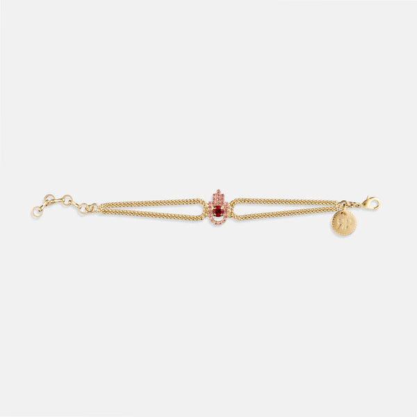 Hamsa Ruby Bracelet