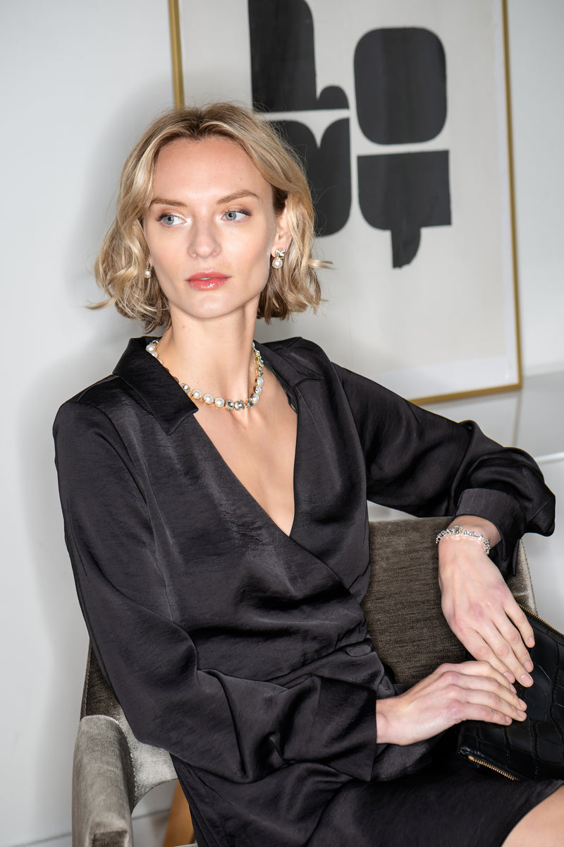 Avery Pearl & Silver Shade Earrings