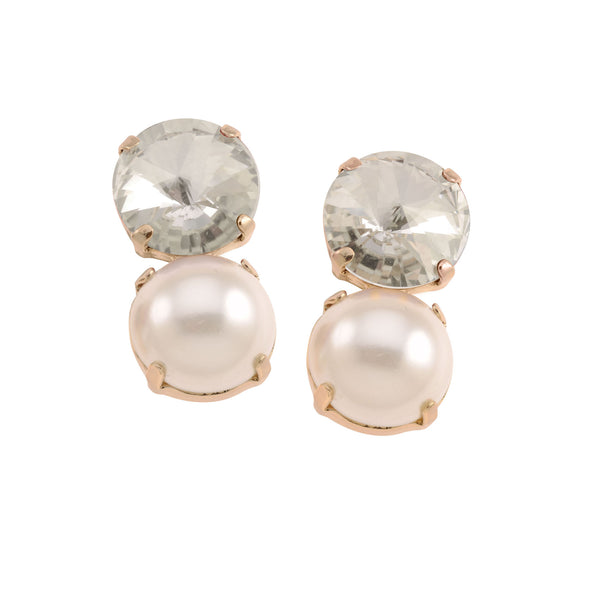 Avery Pearl & Silver Shade Earrings