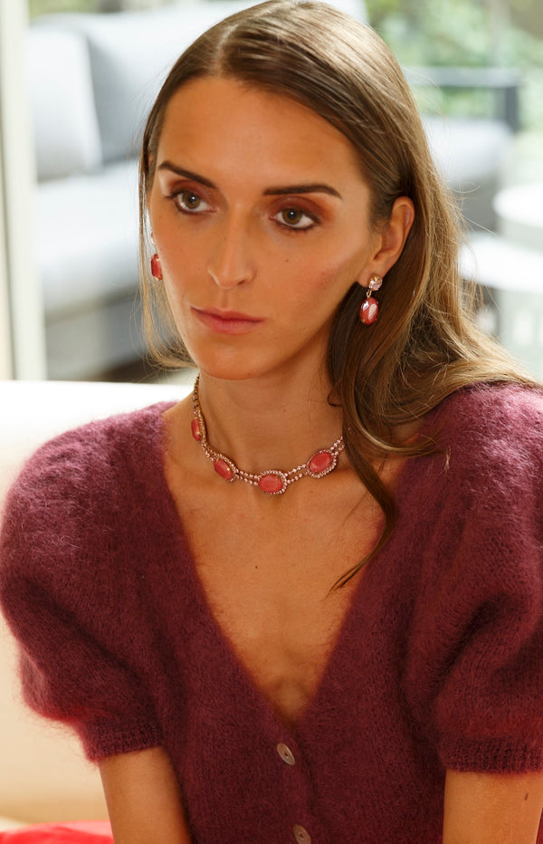Mia Coral Earrings