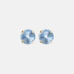 Light Sapphire Rivoli Studs- Gold