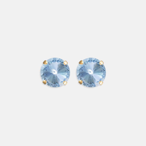 Light Sapphire Rivoli Studs- Gold