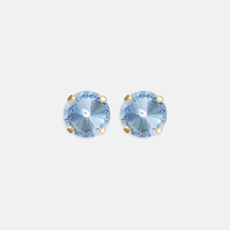 Light Sapphire Rivoli Studs- Gold