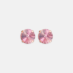 Light Rose Rivoli Studs- Rose Gold