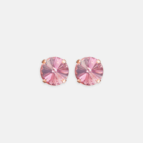 Light Rose Rivoli Studs- Rose Gold