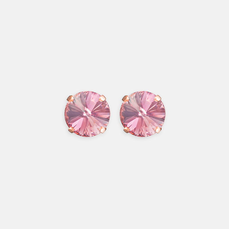 Light Rose Rivoli Studs- Rose Gold