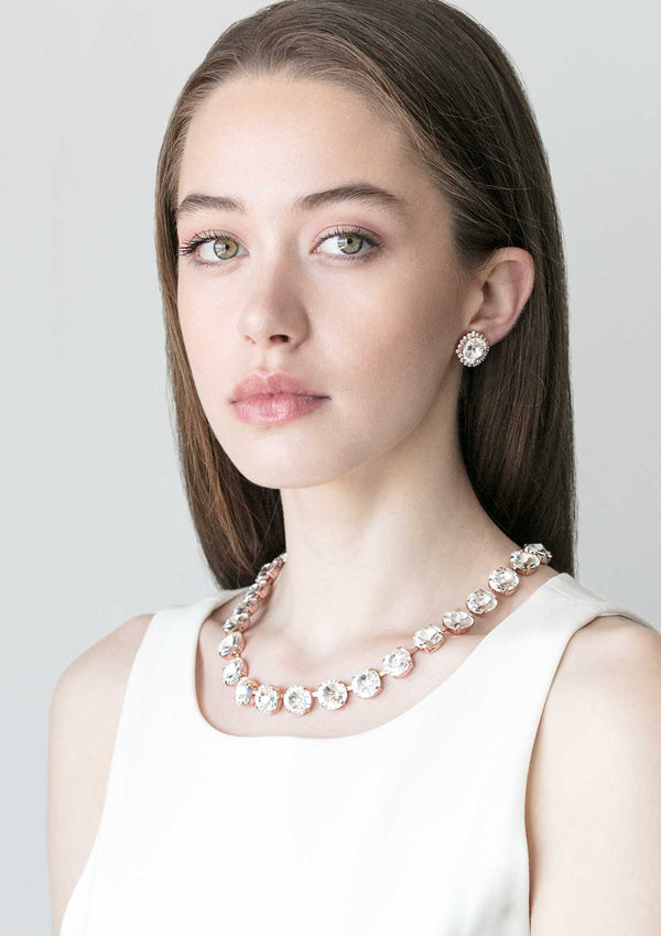 Crystal Rivoli Studs With Strass Rose Gold Crystal Rivoli Necklace Rebekah Price Fashion Jewelry