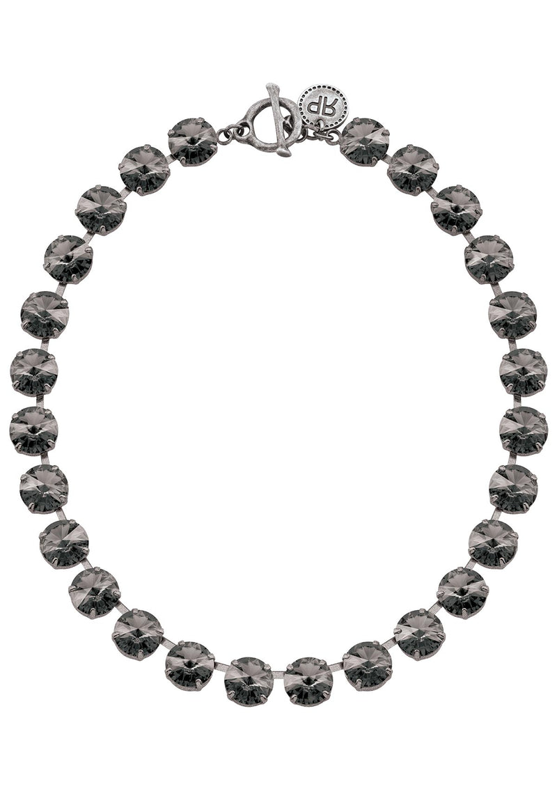 Black Crystal Rivoli Necklace Antique Silver Rebekah Price designs jewellery