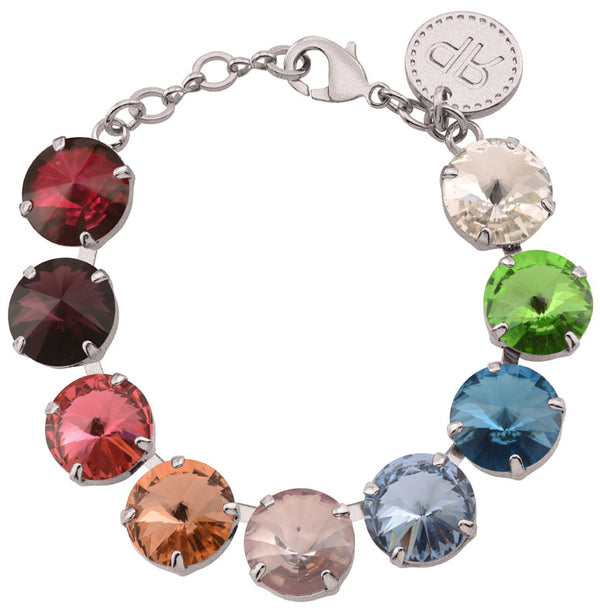 Mini Bas Relief gunmetal-tone and Swarovski crystal chain bracelet |  MILANSTYLE.COM